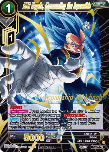 SSB Vegeta, Surmounting the Impossible (2023 Championship Finals Celebration Pack Deluxe Set) (P-427), Tournament Promotion Cards — DB Super card price