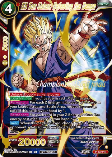 SS Son Gohan, Defeating the Demon (2023 Championship Finals Celebration Pack Deluxe Set) (P-479), Tournament Promotion Cards — DB Super card price