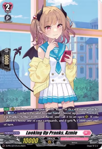 Looking Up Pranks, Azmie (Foil) (D-PR/321EN-S), D Promo Cards — Vanguard card price