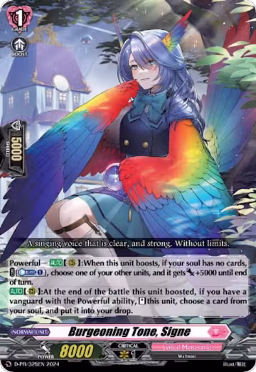 Burgeoning Tone, Signe (D-PR/325EN), D Promo Cards — Vanguard card price
