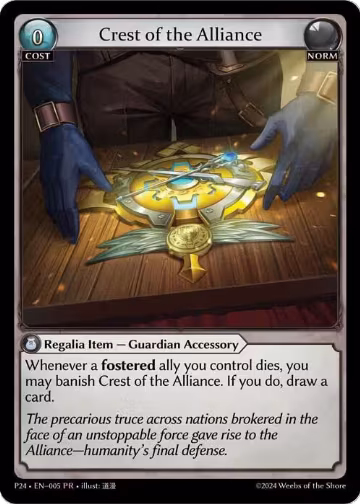 Crest of the Alliance (005), Promotional Cards — Grand Archive card price