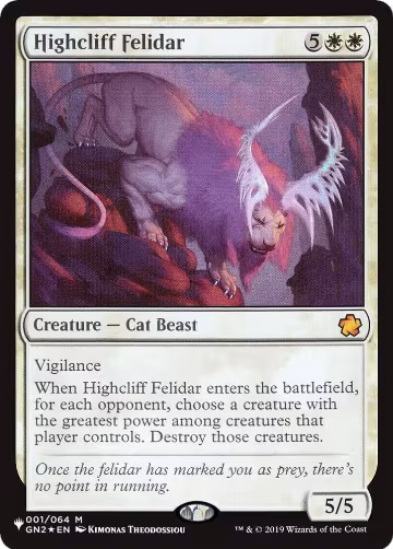 Highcliff Felidar (001/064), The List Reprints — Magic card price