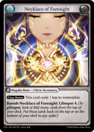 Necklace of Foresight (009), Promotional Cards — Grand Archive card price