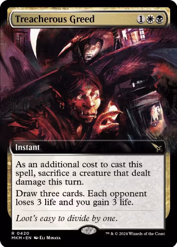Treacherous Greed (Extended Art) (420), Murders at Karlov Manor — Magic card price