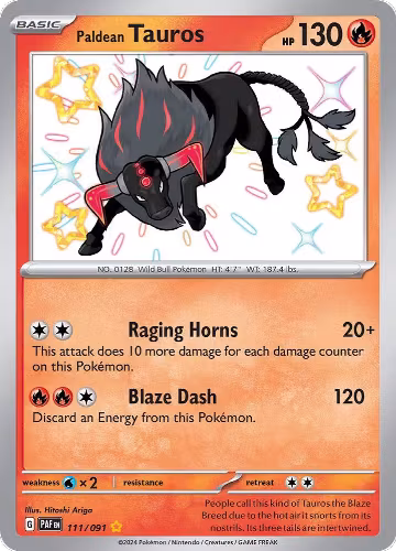 Paldean Tauros - 111/091 (111/091), Paldean Fates — Pokémon card price