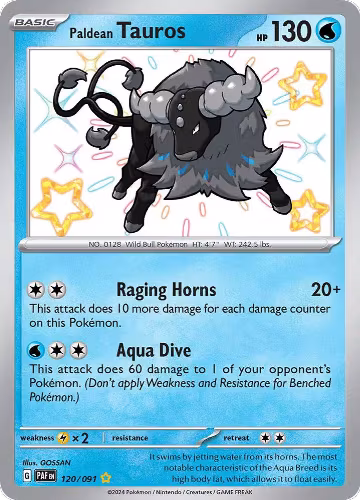 Paldean Tauros - 120/091 (120/091), Paldean Fates — Pokémon card price
