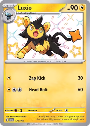 Luxio (136/091), Paldean Fates — Pokémon card price