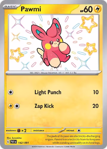 Pawmi - 142/091 (142/091), Paldean Fates — Pokémon card price