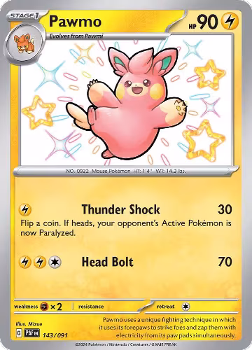 Pawmo (143/091), Paldean Fates — Pokémon card price