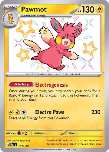 Pawmot (144/091), Paldean Fates — Pokémon card price