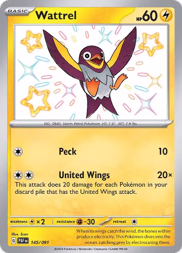 Wattrel (145/091), Paldean Fates — Pokémon card price