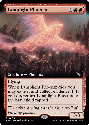 Lamplight Phoenix (Extended Art) (406), Murders at Karlov Manor — Magic card price