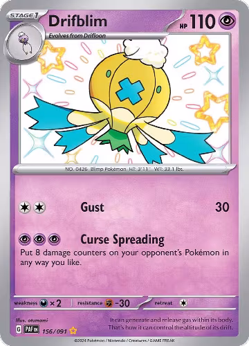 Drifblim (156/091), Paldean Fates — Pokémon card price