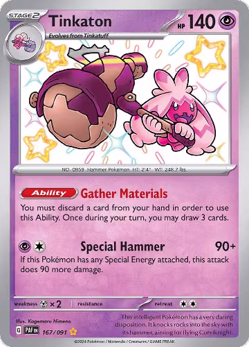 Tinkaton (167/091), Paldean Fates — Pokémon card price
