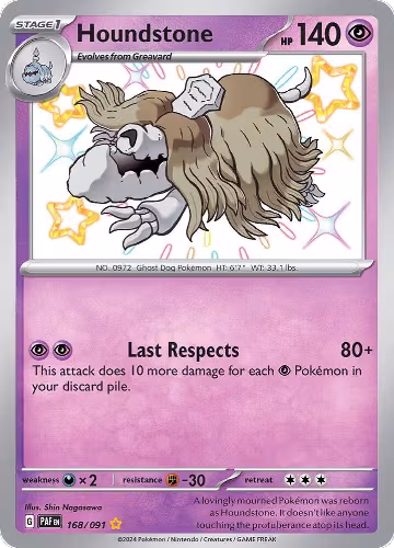 Houndstone - 168/091 (168/091), Paldean Fates — Pokémon card price