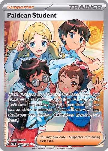 Paldean Student - 230/091 (230/091), Paldean Fates — Pokémon card price
