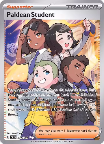 Paldean Student - 231/091 (231/091), Paldean Fates — Pokémon card price