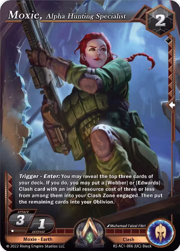 Moxie, Alpha Hunting Specialist (KS AC1-006), The Awakening (Kickstarter) — Alpha Clash card price