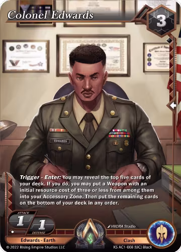 Colonel Edwards (KS AC1-008), The Awakening (Kickstarter) — Alpha Clash card price