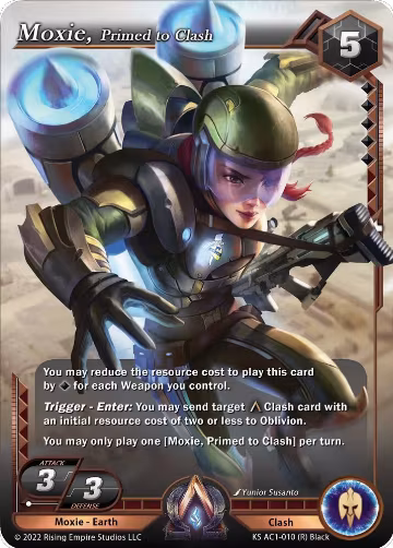 Moxie, Primed to Clash (KS AC1-010), The Awakening (Kickstarter) — Alpha Clash card price