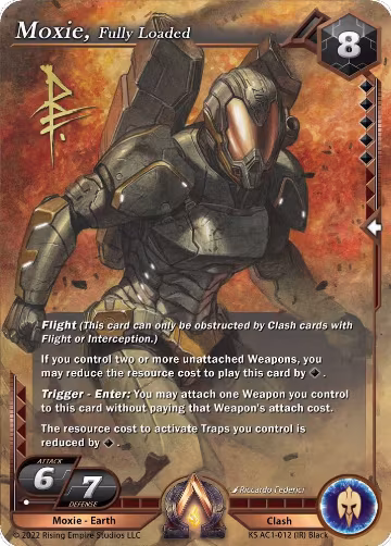 Moxie, Fully Loaded (Iconic Rare) (KS AC1-012), The Awakening (Kickstarter) — Alpha Clash card price