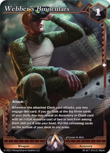 Webber's Binoculars (KS AC1-016), The Awakening (Kickstarter) — Alpha Clash card price