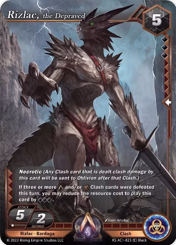 Rizlac, the Depraved (KS AC1-023), The Awakening (Kickstarter) — Alpha Clash card price