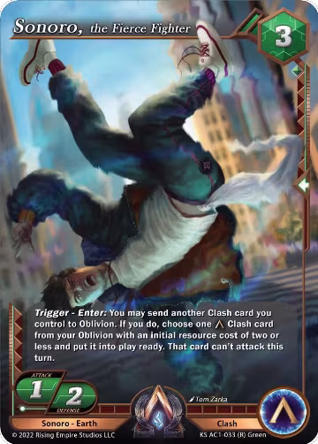 Sonoro, the Fierce Fighter (KS AC1-033), The Awakening (Kickstarter) — Alpha Clash card price