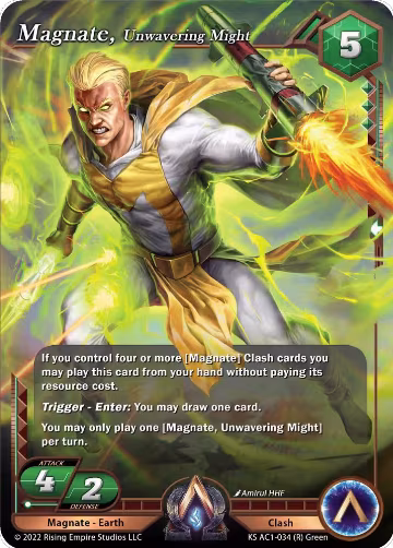 Magnate, Unwavering might (KS AC1-034), The Awakening (Kickstarter) — Alpha Clash card price
