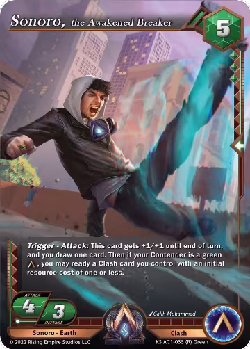 Sonoro, the Awakened Breaker (KS AC1-035), The Awakening (Kickstarter) — Alpha Clash card price