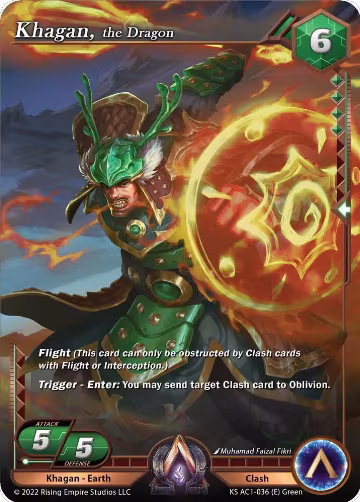 Khagan, the Dragon (KS AC1-036), The Awakening (Kickstarter) — Alpha Clash card price
