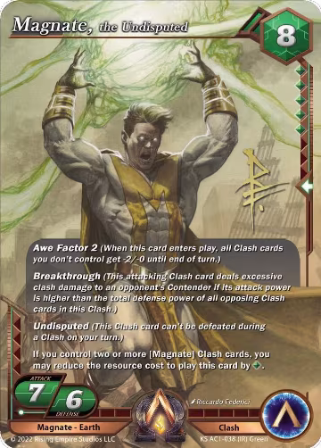 Magnate, the Undisputed (Iconic Rare) (KS AC1-038), The Awakening (Kickstarter) — Alpha Clash card price