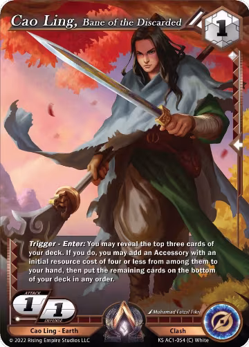 Cao Ling, Bane of the Discarded (KS AC1-054), The Awakening (Kickstarter) — Alpha Clash card price