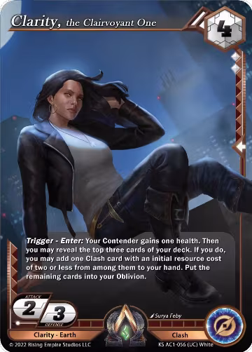 Clarity, the Clairvoyant One (KS AC1-056), The Awakening (Kickstarter) — Alpha Clash card price