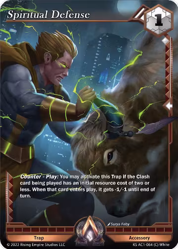 Spiritual Defense (KS AC1-064), The Awakening (Kickstarter) — Alpha Clash card price