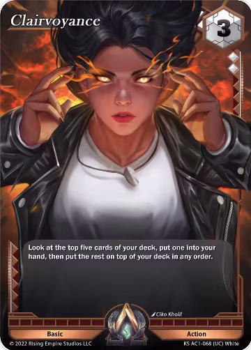 Clairvoyance (KS AC1-068), The Awakening (Kickstarter) — Alpha Clash card price