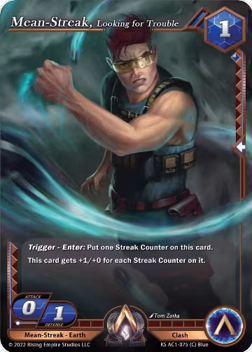 Mean-Streak, Looking for Trouble (KS AC1-075), The Awakening (Kickstarter) — Alpha Clash card price