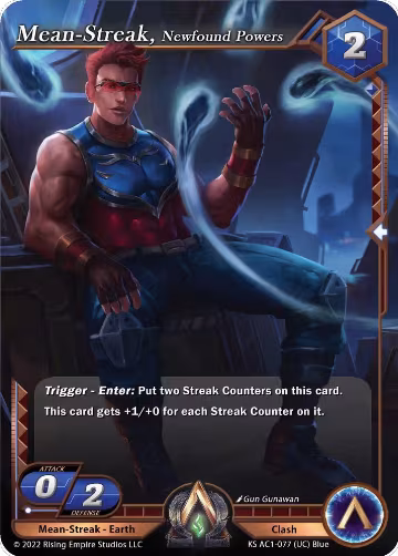 Mean-Streak, Newfound Powers (KS AC1-077), The Awakening (Kickstarter) — Alpha Clash card price