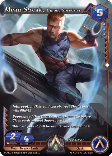 Mean-Streak, Unique Speedster (KS AC1-079), The Awakening (Kickstarter) — Alpha Clash card price