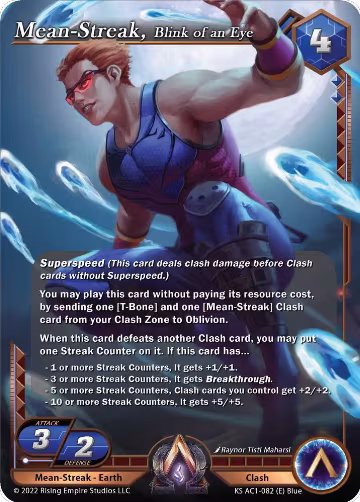 Mean-Streak, Blink of an Eye (KS AC1-082), The Awakening (Kickstarter) — Alpha Clash card price