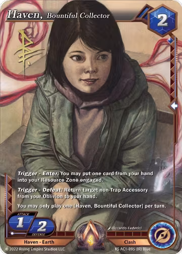 Haven, Bountiful Collector (Iconic Rare) (KS AC1-095), The Awakening (Kickstarter) — Alpha Clash card price