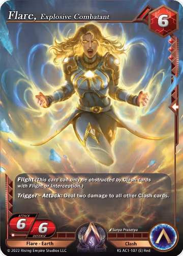 Flare, Explosive Combatant (KS AC1-107), The Awakening (Kickstarter) — Alpha Clash card price