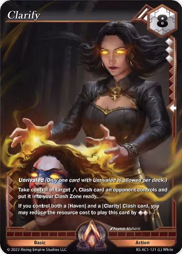 Clarify (KS AC1-121), The Awakening (Kickstarter) — Alpha Clash card price