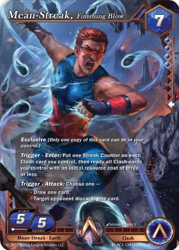 Mean-Streak, Finishing Blow (KS AC1-124), The Awakening (Kickstarter) — Alpha Clash card price