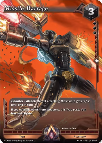 Missile Barrage (Parallel Foil) (KS AC1-020), The Awakening (Kickstarter) — Alpha Clash card price