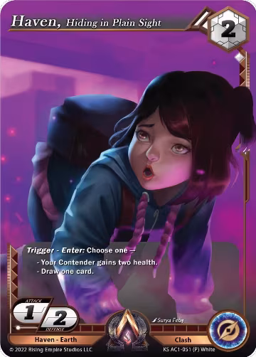 Haven, Hiding in Plain Sight (Stretch Goal Promo) (KS AC1-051), The Awakening (Kickstarter) — Alpha Clash card price
