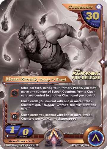 Mean-Streak, Ready to Brawl (Pre-Release) (AC1-071), The Awakening — Alpha Clash card price