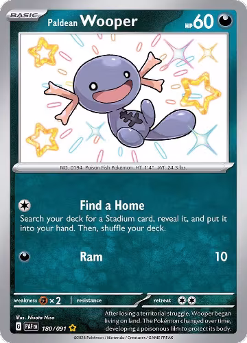 Paldean Wooper - 180/091 (180/091), Paldean Fates — Pokémon card price
