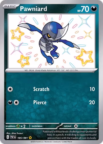 Pawniard (185/091), Paldean Fates — Pokémon card price