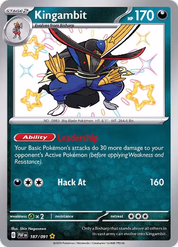 Kingambit (187/091), Paldean Fates — Pokémon card price
